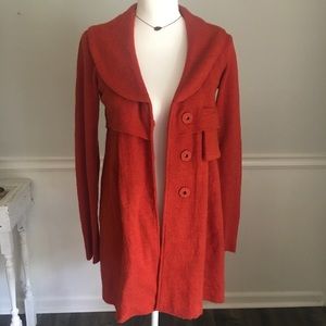 Moth Anthropologie Orange 100% Wool SweaterSize XS